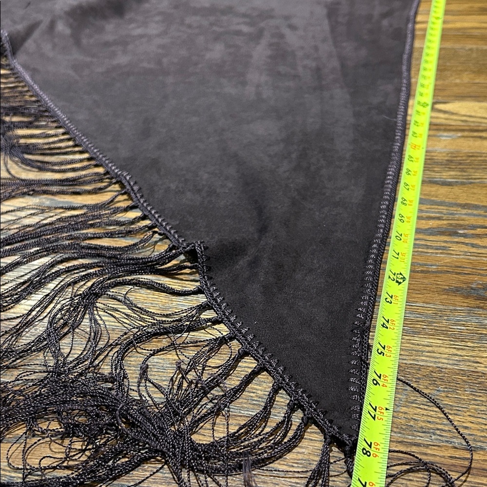 Preston & York Dark Brown Fringe Shawl - Picture 6 of 9